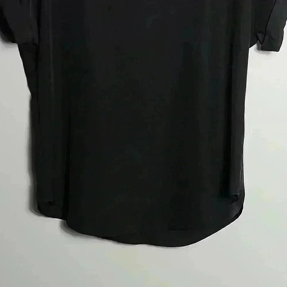 BCBGeneration Shoulder Ruffle Cuffed Sleeve Black Blouse Size Small - Picture 2 of 12